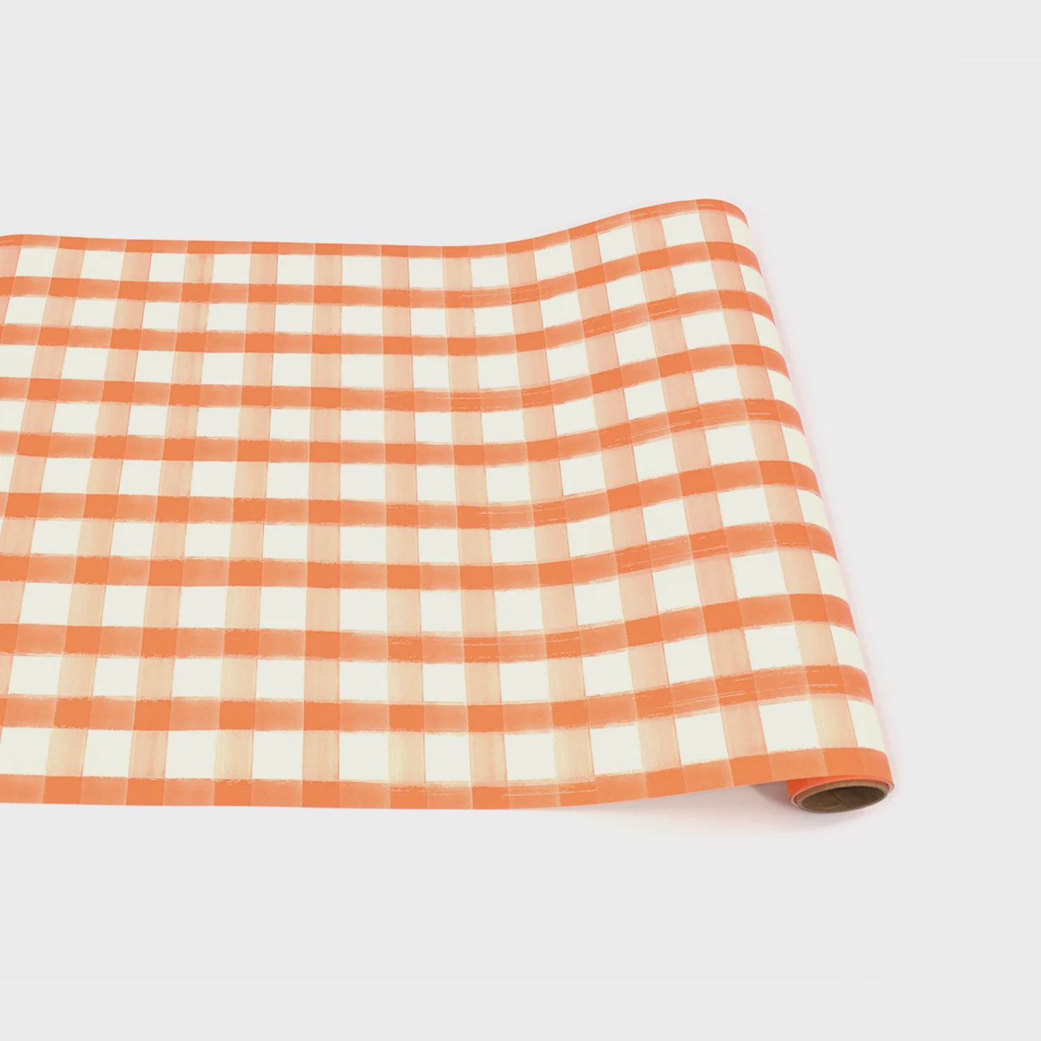 Orange Painted Check Table Runner