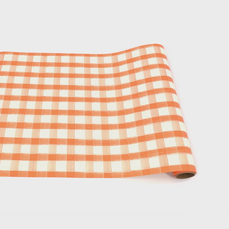 Orange Painted Check Table Runner