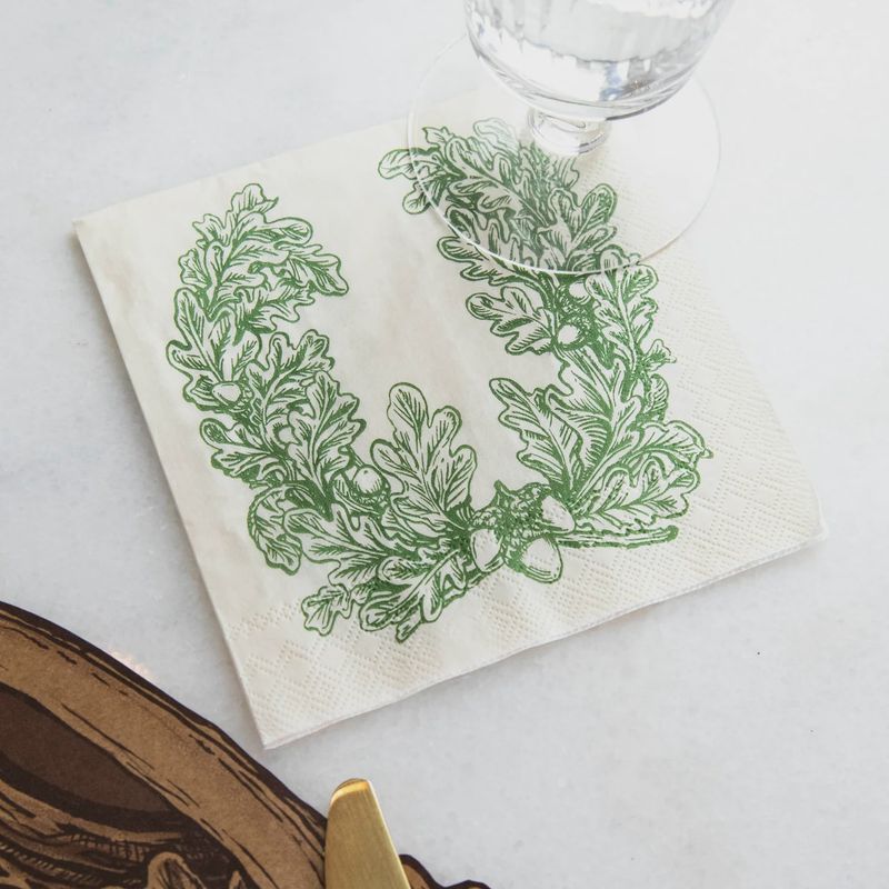 Oak Leaves Cocktail Napkin