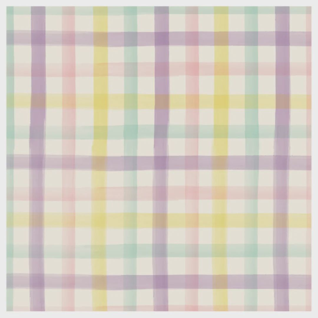 Spring Plaid Cocktail Napkin