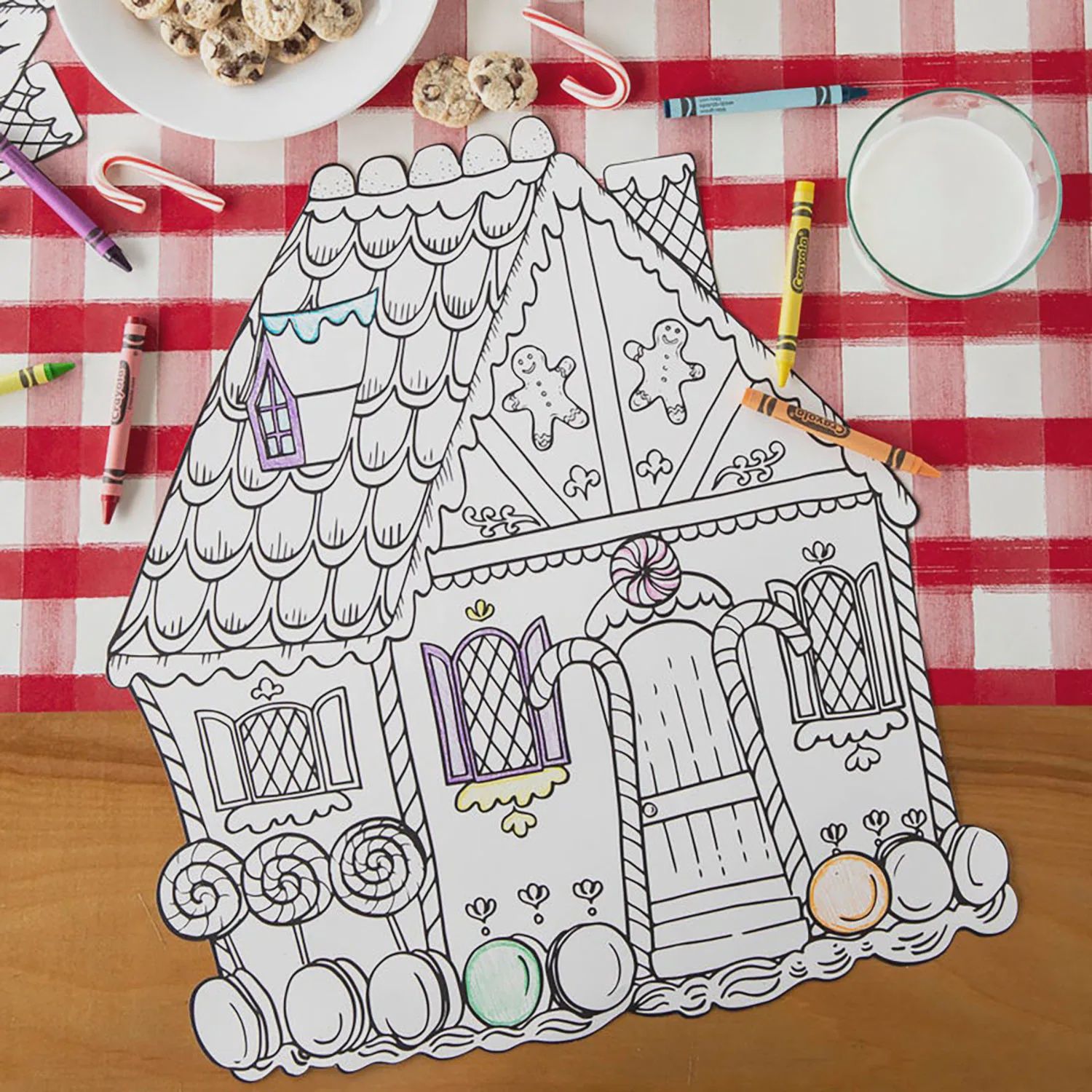 Die-Cut Gingerbread House Coloring