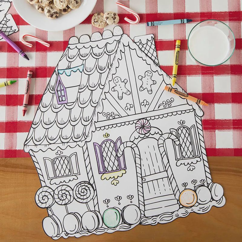 Die-Cut Gingerbread House Coloring