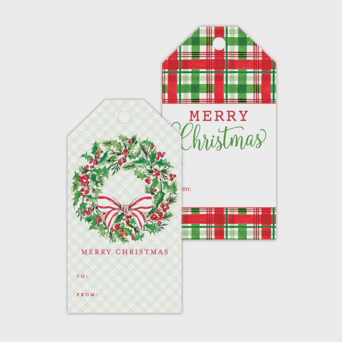 Gift Tag Hand Painted Wreath