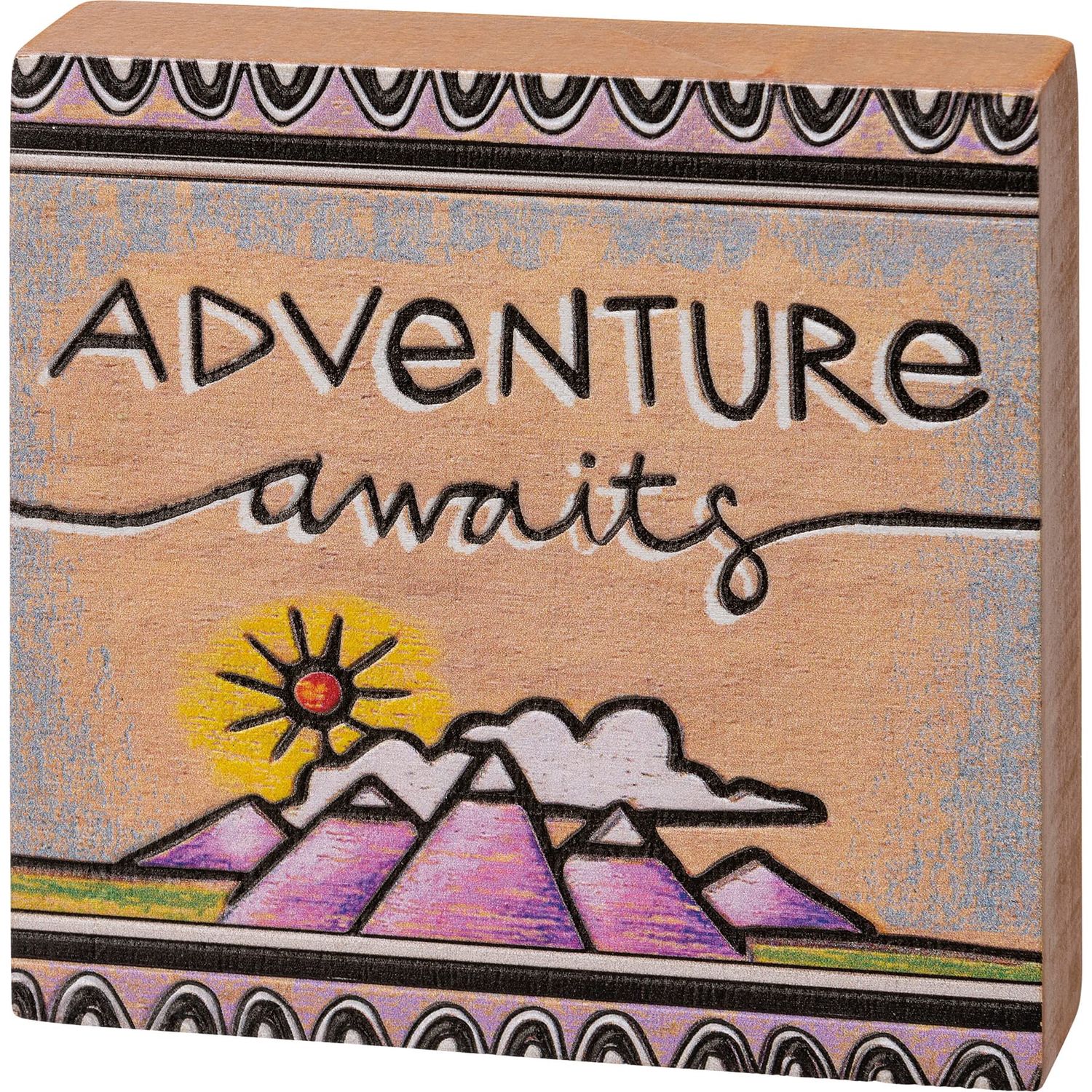 Adventure Awaits Block Sign