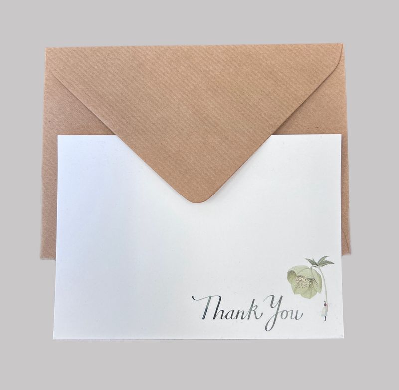 In Bloom Green Thank you Flat Note