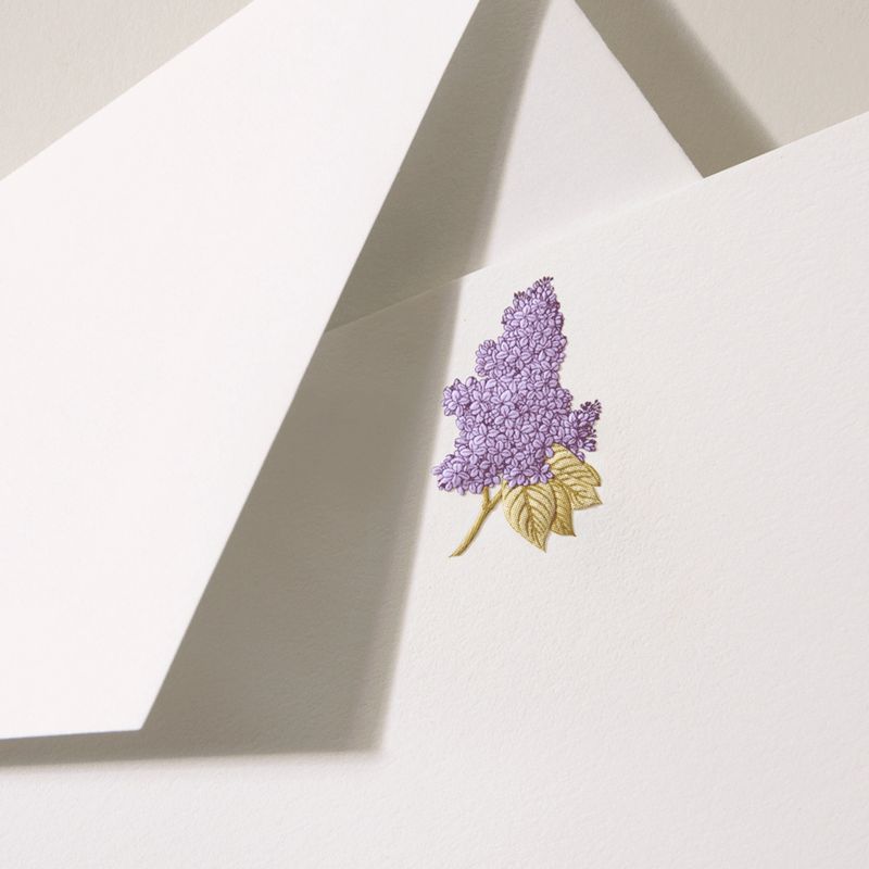 Engraved Lilac Correspondence Card Set