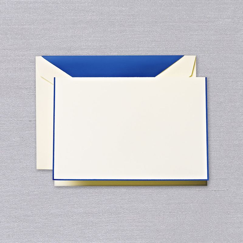 Regent Blue Bordered Ecru Note Set