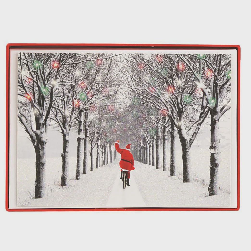 Santa Playing in Snow  Lg. Classic Holiday Boxed Cards