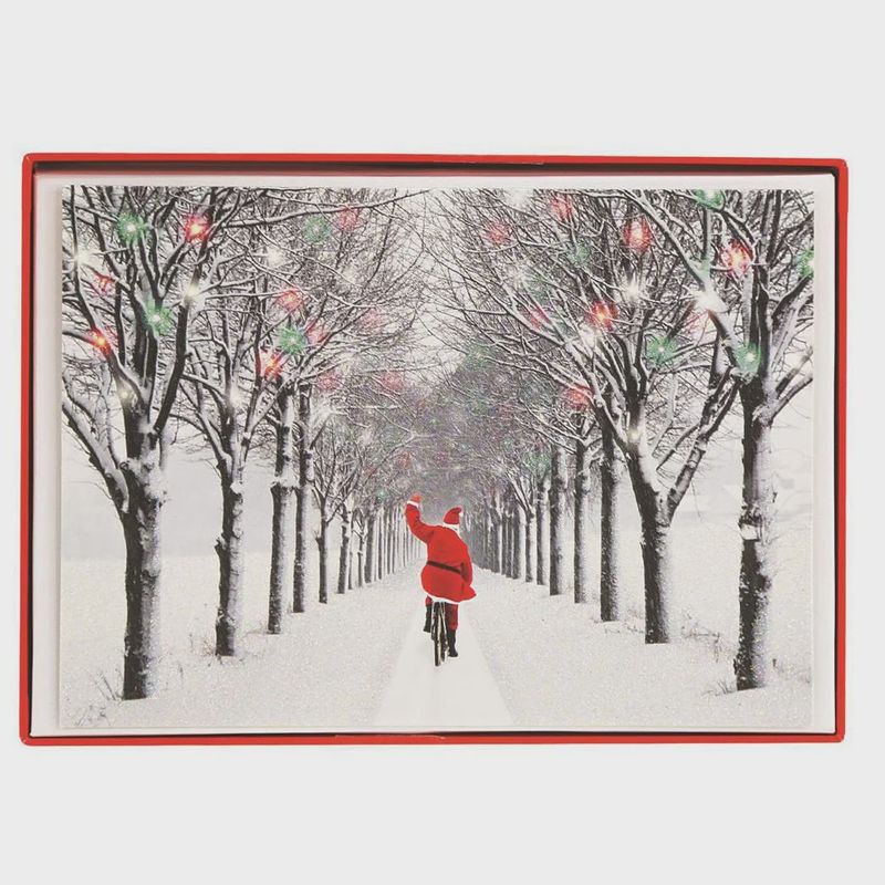 Santa Playing in Snow  Lg. Classic Holiday Boxed Cards