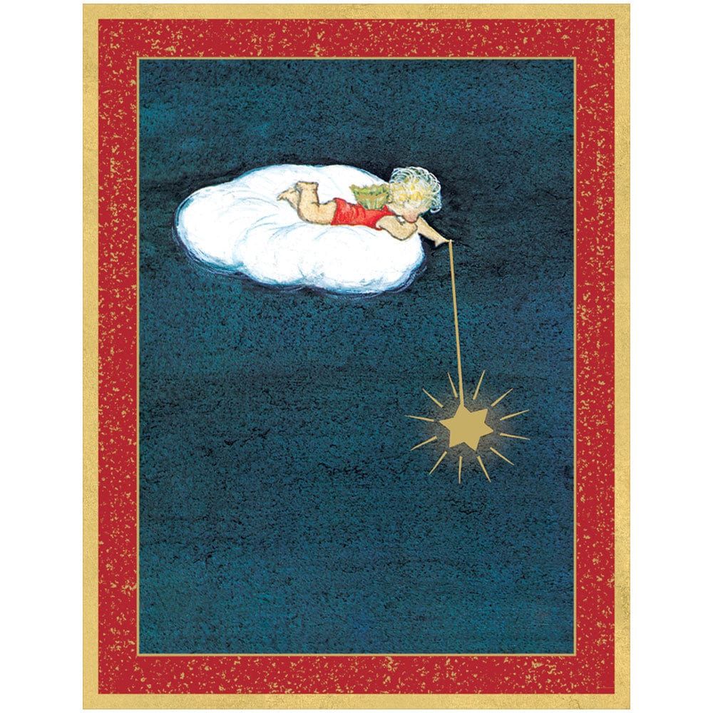 Angel Lying on a Cloud With Star Boxed Cards