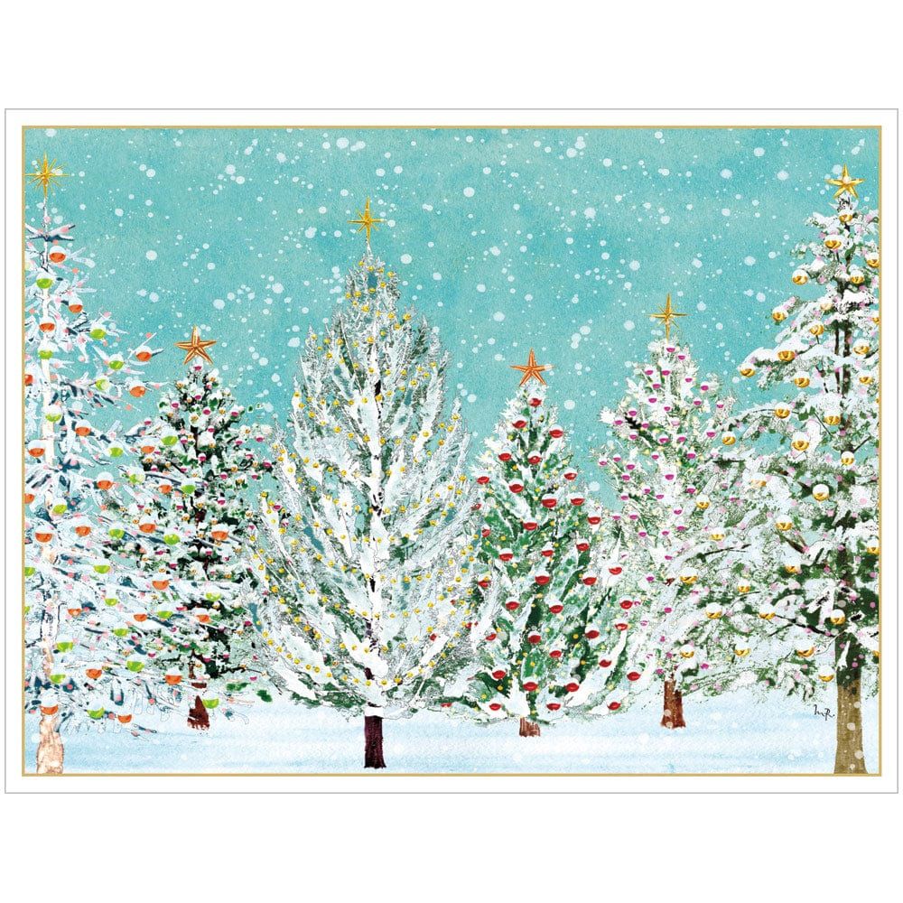 Snow Covered Trees Classic Christmas Boxed Cards