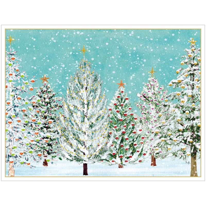 Snow Covered Trees Classic Christmas Boxed Cards