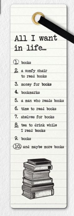 All I want in life - Literary Bookmarks