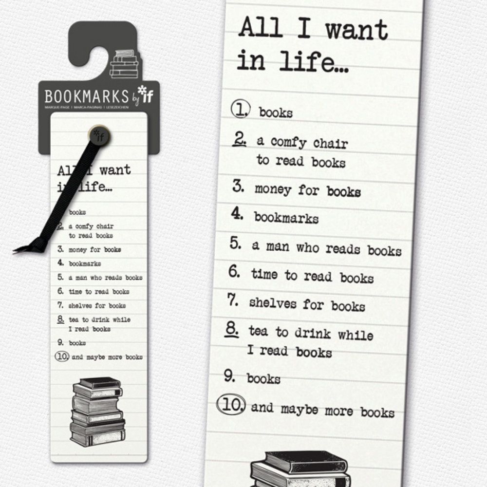 All I want in life - Literary Bookmarks