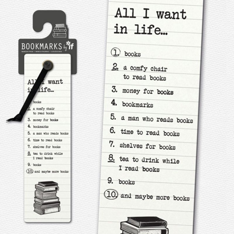All I want in life - Literary Bookmarks
