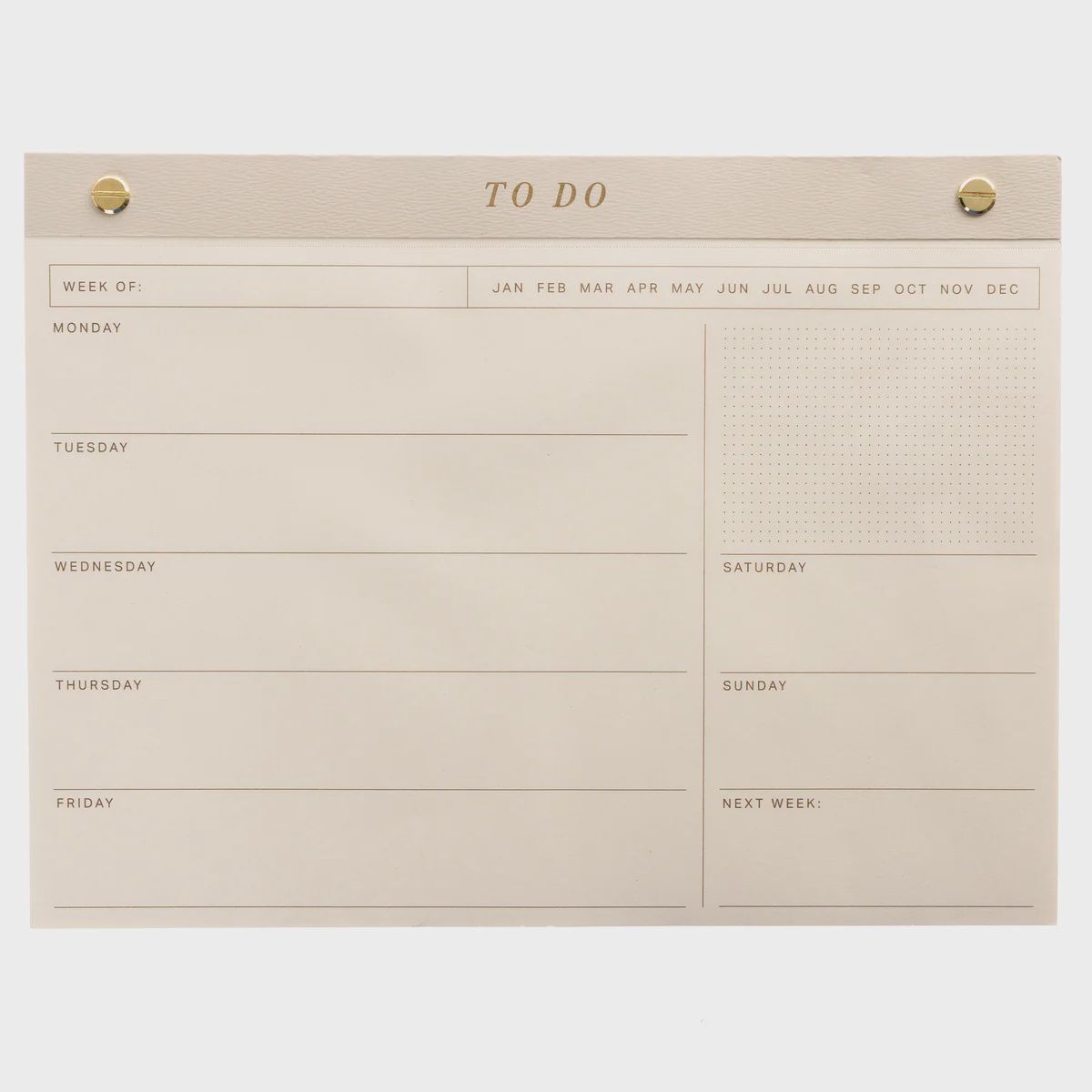 Gray Weekly Desk Pad