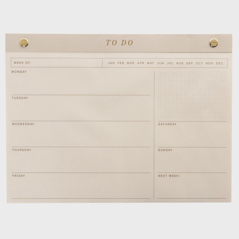 Gray Weekly Desk Pad