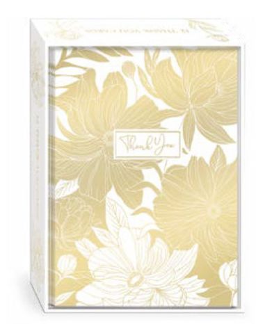 Luxe Botanical White Dahlias Notecards