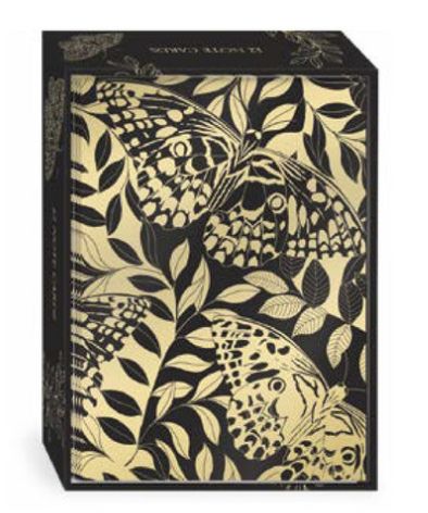 Luxe Botanical Black Butterlies Notecards