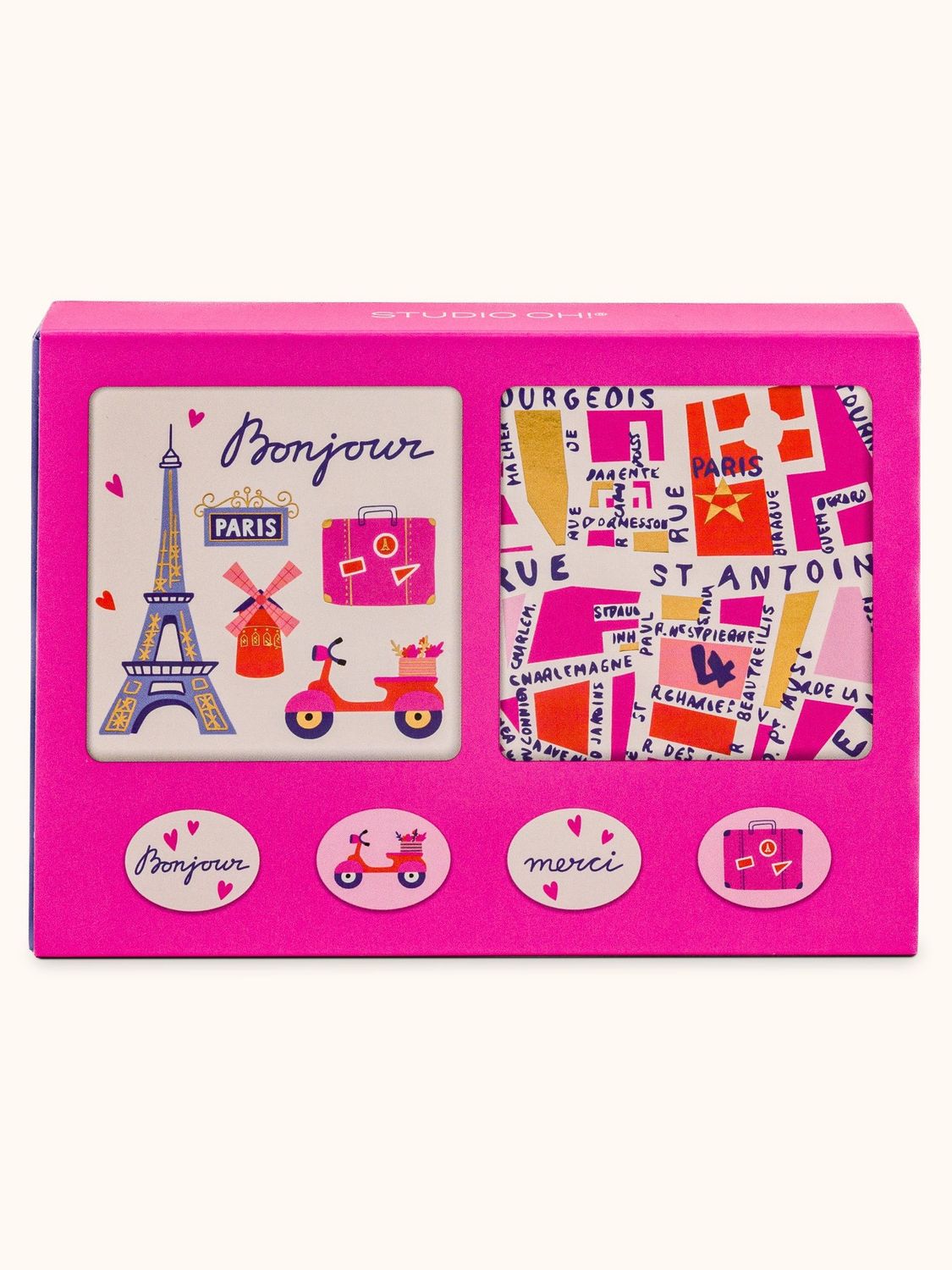 Rues de Paris Mini Note Card Set with Stickers