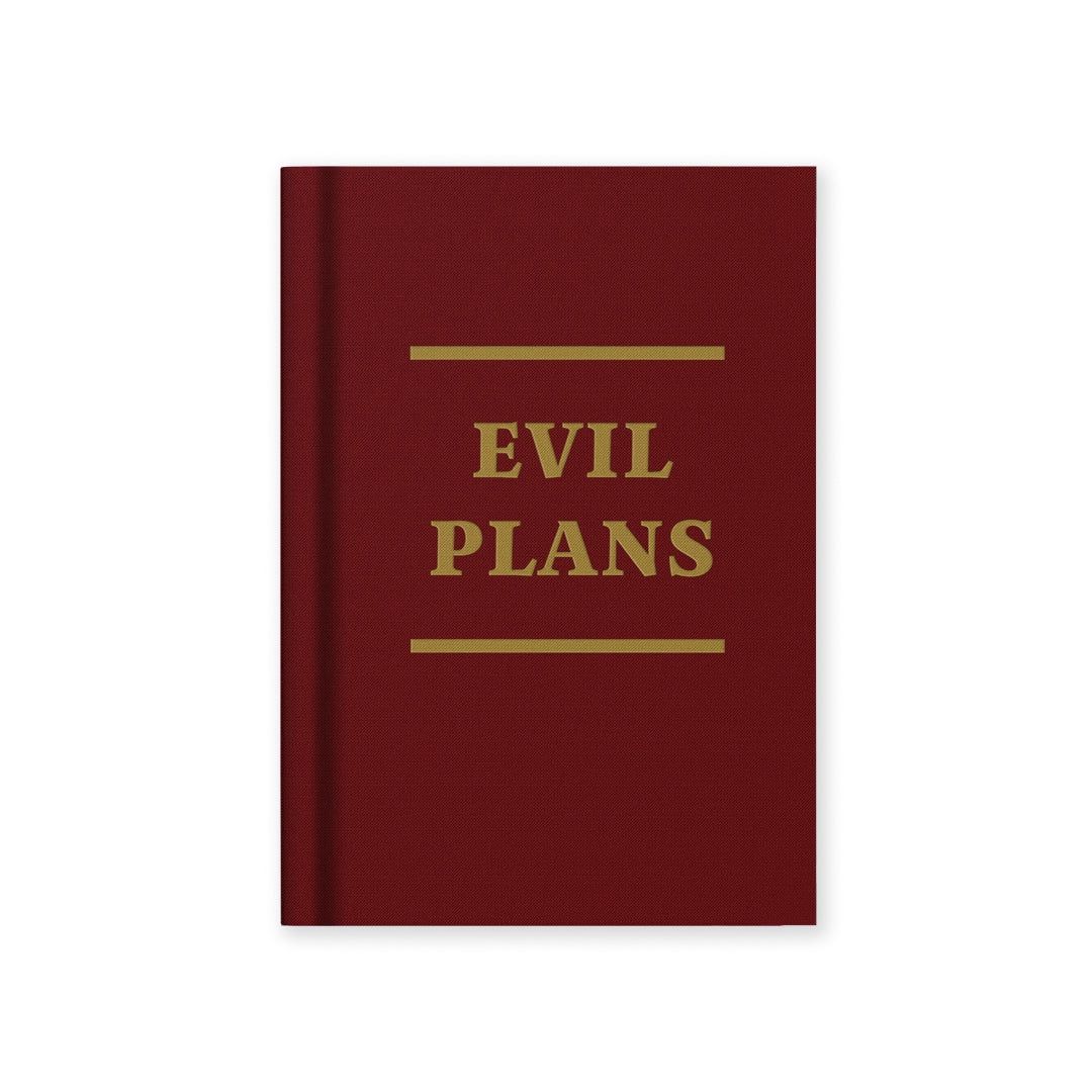 Evil Plans Fabric Hardback Notebook A7