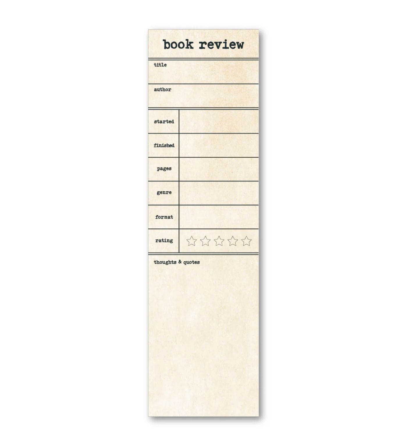 Book Review Notepad