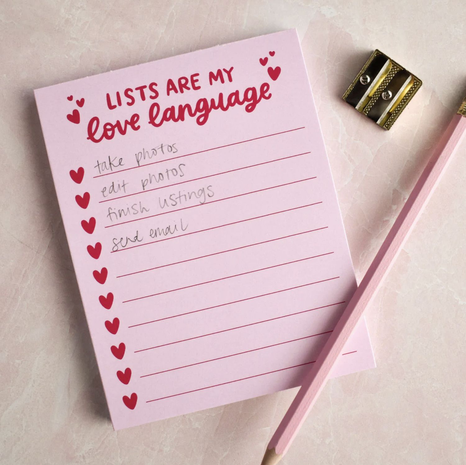 Lists are My Love Language Notepad