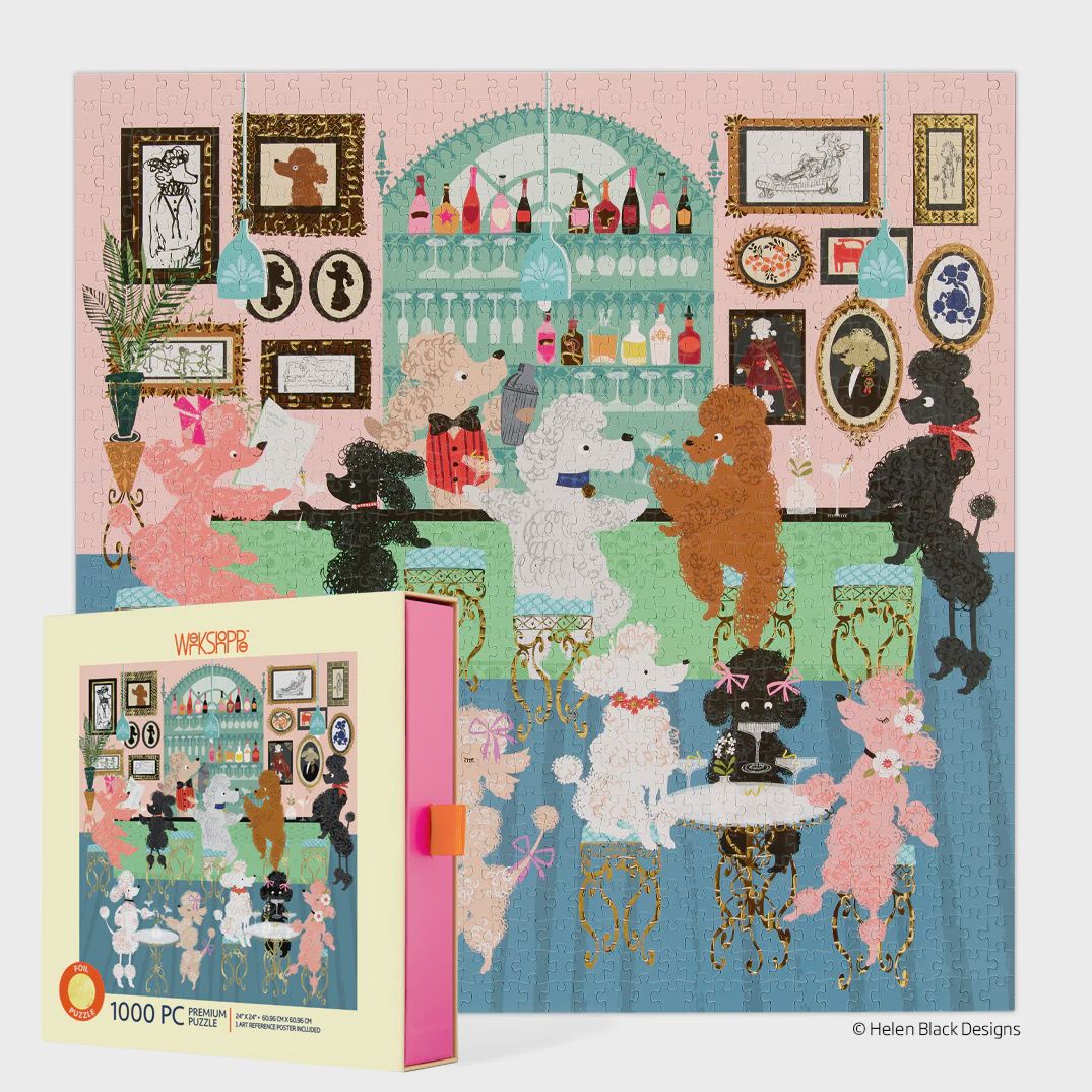 Poodle Martini Lounge - Square 1000 Piece Puzzle