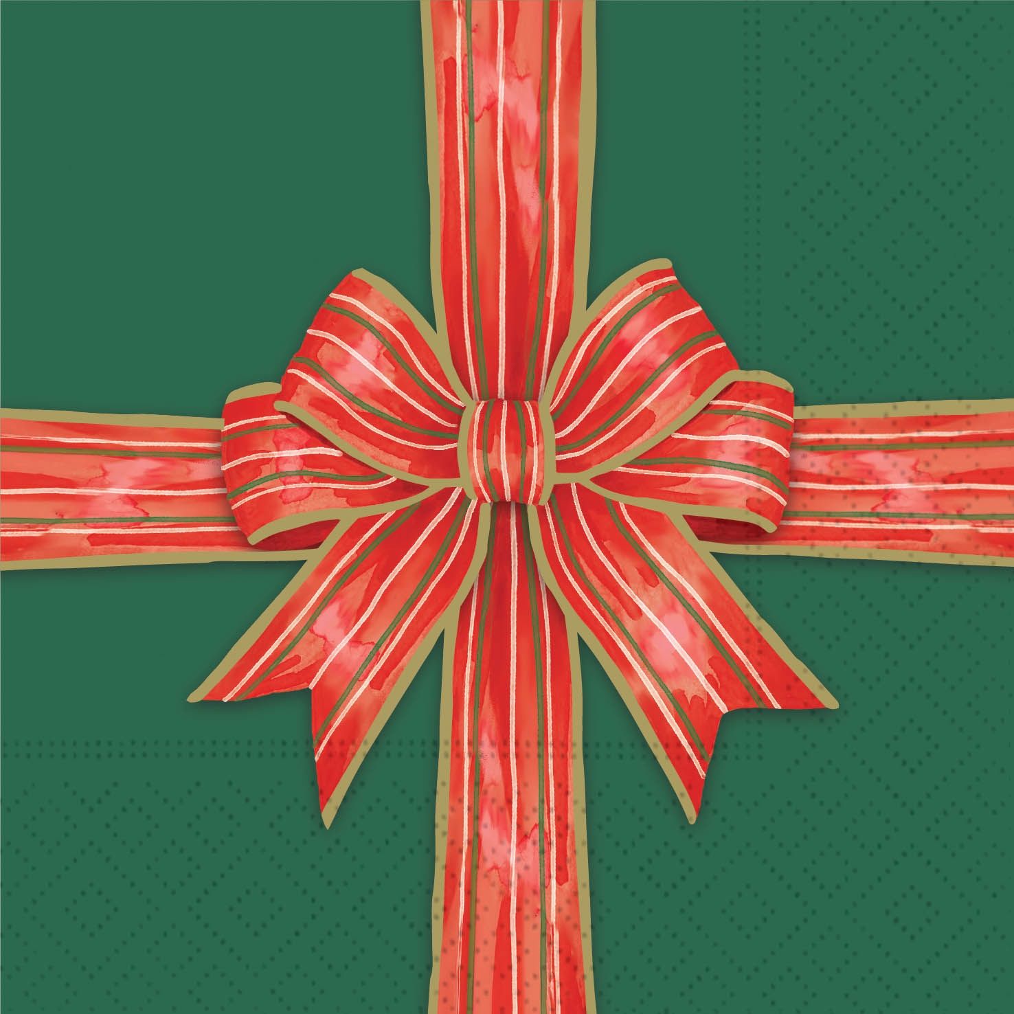 Bow-Tied Holiday Beverage Napkin