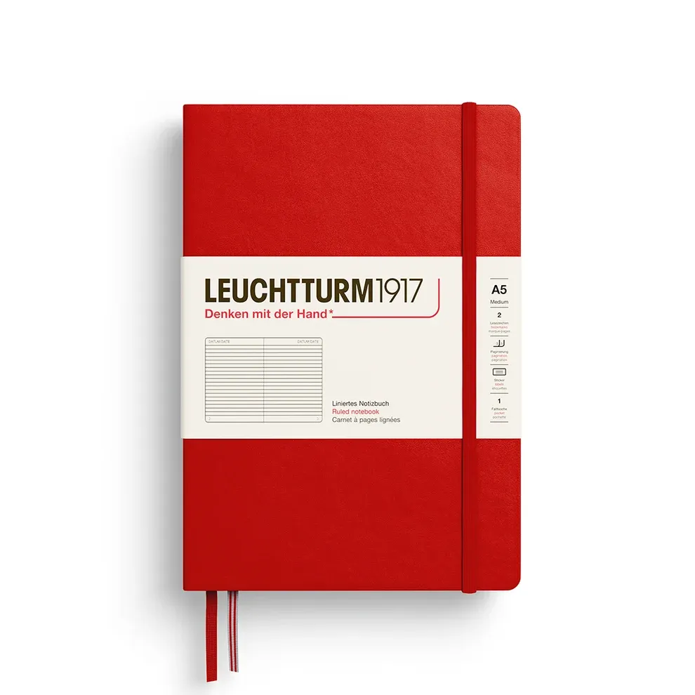 A5 Notebook Cherry ruled Hardcover