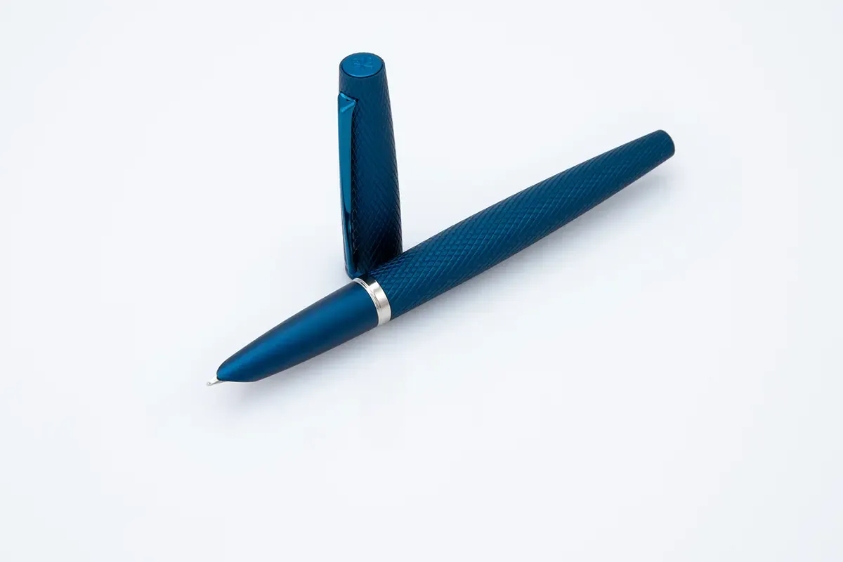 Viper Blue Guilloche Fountain Pen Fine/Medium Nib