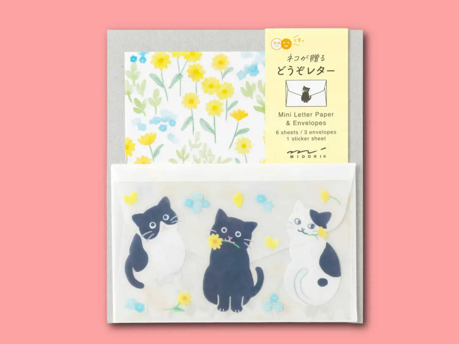 Mini Letter Paper &amp; Envelopes with Stickers For You Cat