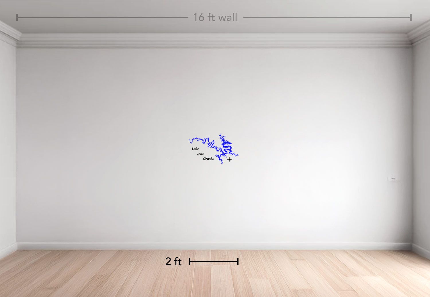 2 ft Floating Metal Wall Mount