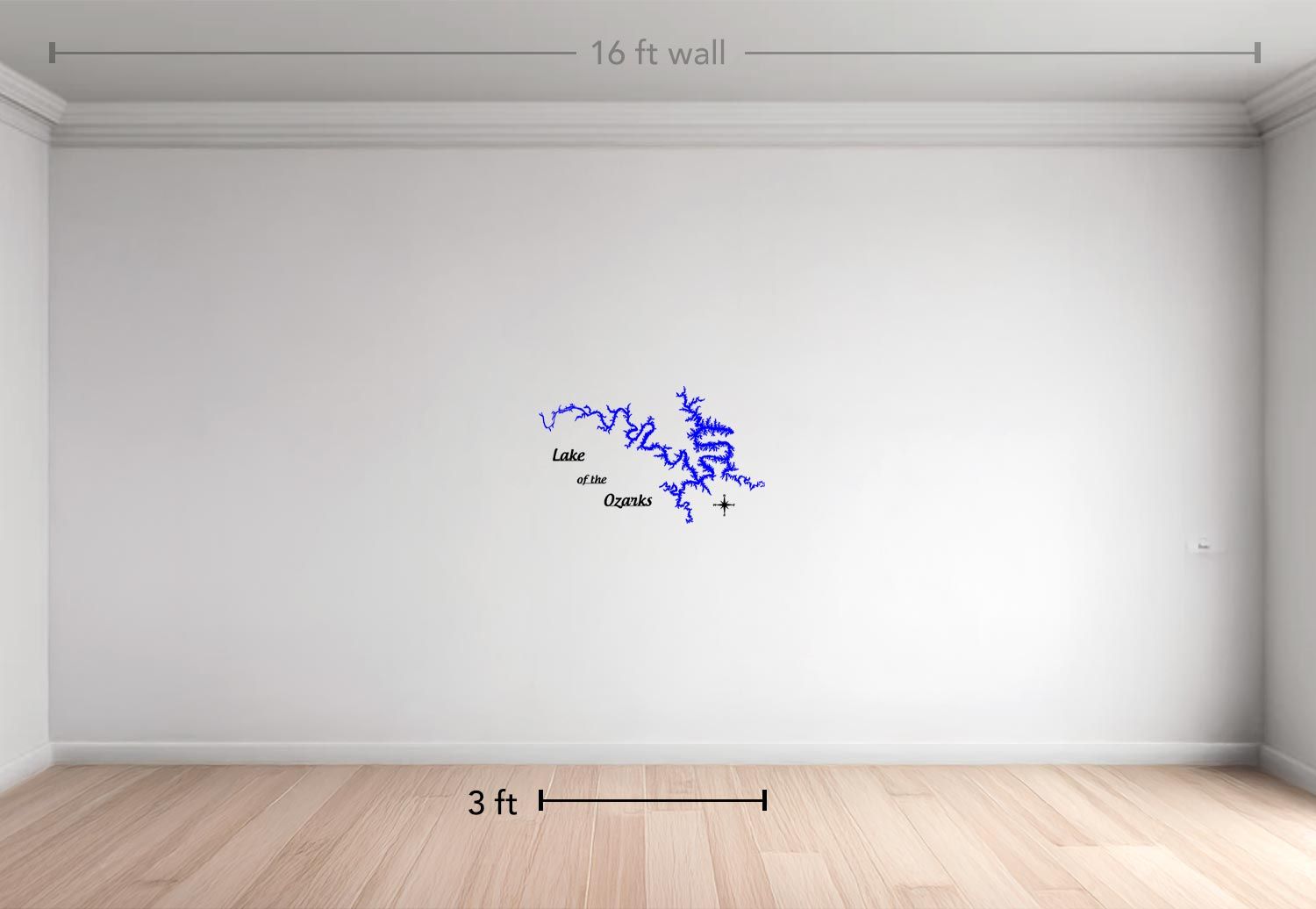 3 ft Floating Metal Wall Mount