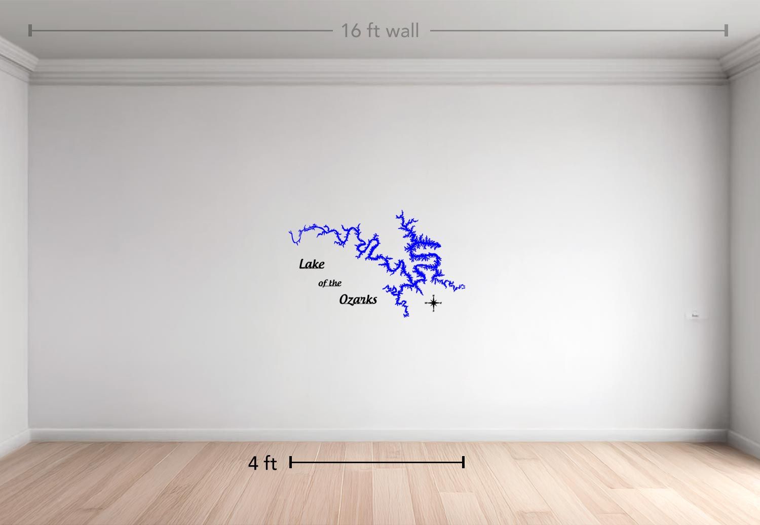 4 ft Floating Metal Wall Mount