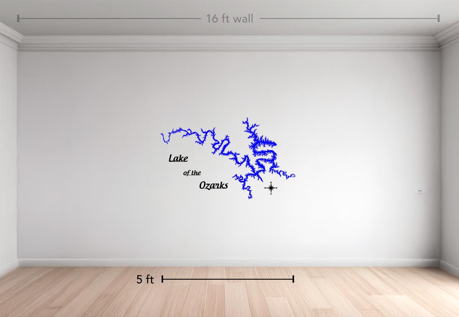 5 ft Floating Metal Wall Mount