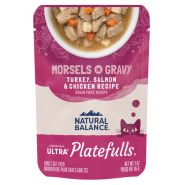 Natural Balance Platefulls Cat Indoor TrkySalmon&amp;Ckn&#39;nGravy Pouch 3oz