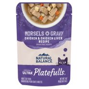 Natural Balance Platefulls Cat Indoor Ckn&amp;Ckn Liver&#39;nGravy Pouch 3 oz