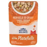 Natural Balance Platefulls Cat Turkey Ckn&amp;Duck in Gravy Pouch 3 oz