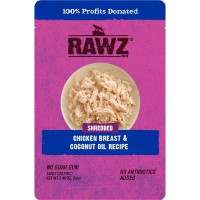 RAWZ Cat Shredded Chicken Breast &amp; Coconut Oil Pouch 69g