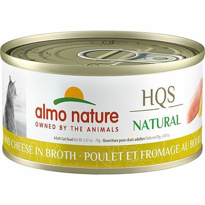 ALMO NATURE HQS NATURAL Chicken &amp; Cheese in Broth 70GM
