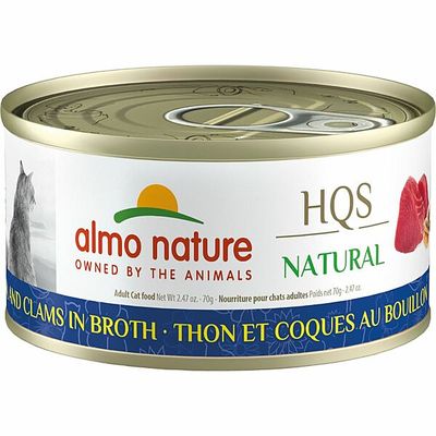 ALMO NATURE HQS NATURAL Tuna &amp; Clams in Broth 70GM