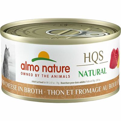 ALMO NATURE HQS NATURAL Tuna &amp; Cheese in Broth 70GM