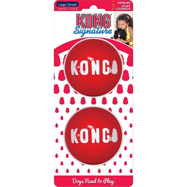 KONG Signature Balls Large 2PK Squeak