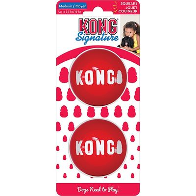 KONG Signature Balls Medium 2PK Squeak