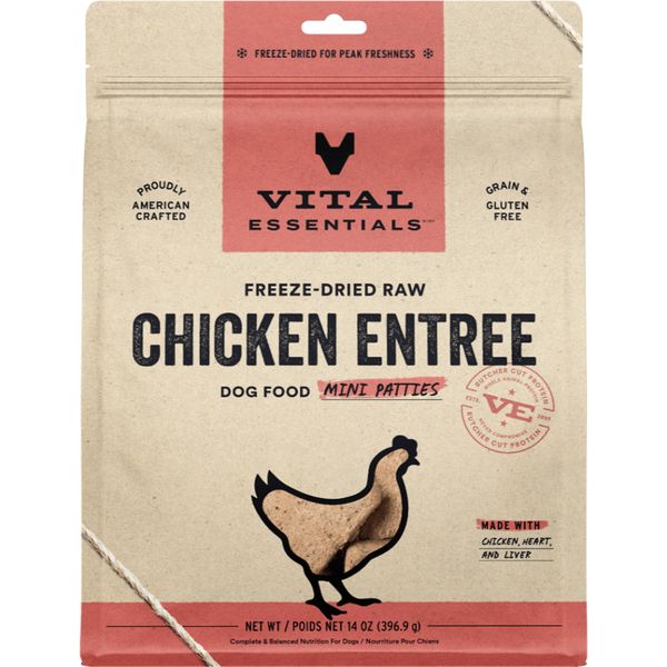 VITAL ESSENTIALS FD Raw Chicken Entree Mini Patties 14OZ