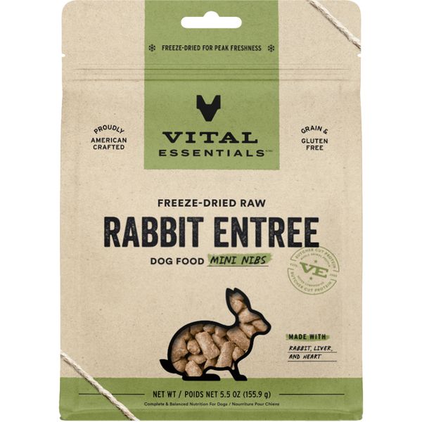 VITAL ESSENTIALS FD Raw Rabbit Entree Mini Nibs 5.5OZ