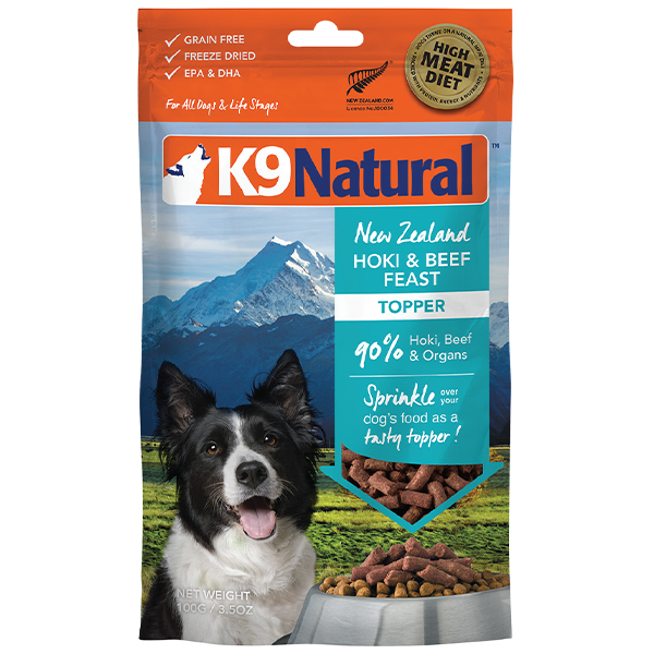 K9 Natural Dog Freeze-Dried Hoki &amp; Beef 3.5oz