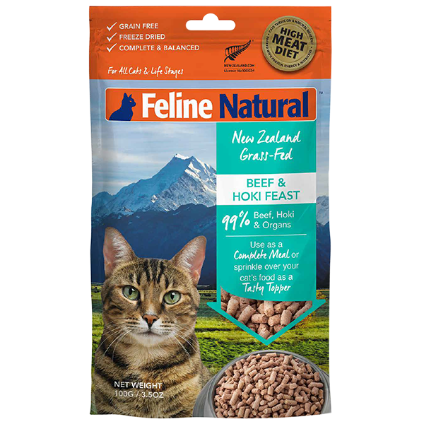 Feline Natural Cat Freeze-Dried Beef &amp; Hoki 3.5oz