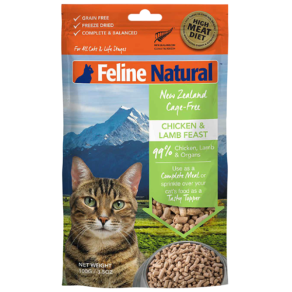 Feline Natural Cat Freeze-Dried Chicken &amp; Lamb 3.5oz